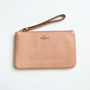 Coach Pink Leather Large Wristlet